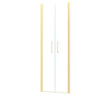 Porte de douche double battant 80x200cm - verre trempé transparent 6mm - profil or doré brossé Aurlane - FAC977