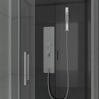 Cabine de douche hydromassante 110x80x215 cm - fond noir et profilés gris - BLACK STYLE Aurlane - CAB236