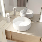 Vasque à poser ronde en céramique blanche mat - ø36cm x 12cm - pop matt Aurlane - VAS059