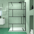Pack paroi de douche 120x195 cm + receveur en acrylique blanc effet pierre 120x80 Aurlane - PACF095