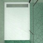 Pack paroi de douche 120x195 cm + receveur en acrylique blanc effet pierre 120x80 Aurlane - PACF095