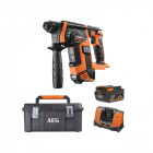 Pack aeg 18v - perforateur burineur sds plus brushless 2,5 j - batterie 4.0 ah - chargeur - caisse de rangement