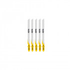 Pack de 5 lames scie sauteuse aeg 75mm bois - métal - plastiques t101d