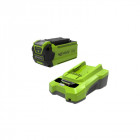 Pack greenworks 40v - 1 batterie 2,0ah lithium-ion - 1 chargeur