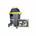 Pack ryobi aspirateur eau et poussière 1400w - 30l - rvc-1430ppt-g - 6 accessoires nettoyage automobile - rakva04