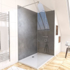 Pack de 2 Panneaux muraux Pierre Silver Grey 90+120×210 cm avec profilés anodise brillant - STONE’IT Aurlane - PACP245