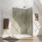 Pack de 2 Panneaux muraux pierre Wood Stone 90+120×210 cm avec profilés ANODISE BRILLANT - STONE’IT Aurlane - PACP246