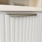 Pack meuble salle de bain 80cm et colonne de rangement - Façades ondulées blanches - MILO Aurlane - PACM921