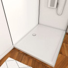 Pack Panneaux muraux aluminium blanc 120+90 - Profilés noir mat + Receveur Acrylique 120x90 Aurlane - PACP006