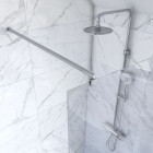 Pack paroi de douche a l’italienne - Verre transparent 6mm – paroi + Barre de fixation recoupable Aurlane - FAC435