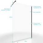 Pack paroi de douche a l’italienne transparent 140 cm profilé noir mat - 140x200 cm Aurlane - FAC430