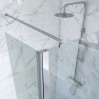 Pack paroi de douche et volet pivotant 90+40x200 cm - Verre transparent + barre de fixation chrome Aurlane - FAC441