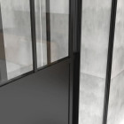 Pack Porte coulissante noire mate type Atelier et receveur en acrylique blanc 120x90x200 cm - WORKSHOP SLIDE Aurlane - PACF002