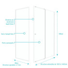 Pack porte de douche coulissante blanc 140x185cm + retour 80 verre transparent 5mm - WHITY SLIDE Aurlane - PACF028