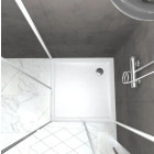 Pack porte de douche coulissante blanc de 78 à 90x185cm + receveur 80×80 - WHITY SLIDE Aurlane - PACF030