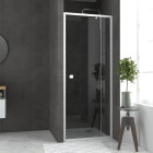 Pack porte de douche pivotant blanc de 78 à 90x185cm + receveur 90x90 - WHITY PIVOT Aurlane - PACF039