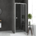 Pack porte de douche pivotante blanc de 78 à 90x185cm + receveur 80x80 - WHITY PIVOT Aurlane - PACF038
