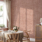 Papier peint abstrait au design minimaliste couleur saumon - GRAFFITO ROSA++