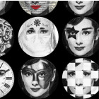 Papier peint avec visages vintage noir - AUDREY NERA++