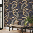 Papier peint Banane jungle tropicale foncé - BANANA VARIANTE BLUE++ Papier peint Banane jungle tropicale foncé - BANANA VARIANTE BLUE++