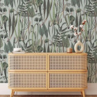 Papier peint botanique vert - HERBS++