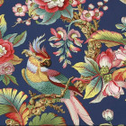 Papier peint chinois en bleu avec des oiseaux - CHINOISERIE++