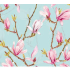 Papier peint de fleurs de magnolia bleu - MAGNOLIA BLUE