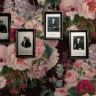 Papier peint floral en velours foncé - VELVET++