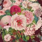 Papier peint floral en velours foncé - VELVET++