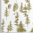 Papier peint forêt de pins aquarelles et bois vert - BOSCO VERDE++