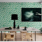 Papier peint géométrique vert - ELITIS++