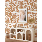 Papier peint à motif labyrinthe avec coups de pinceau noisette - BRUSH BROWN++