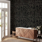 Papier peint à motifs abstraits au design minimaliste - GRAFFITO NERO++