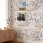 Papier peint nuages et hirondelles volantes bleues - TRAMONTO RONDINI++