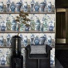 Papier peint chinoiserie avec vases Ming - VASI MING++