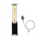 Parasol chauffant 13kw rondo noir à gaz flamme vive chauffage terrasse exterieur new design