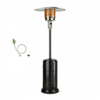Parasol chauffant gaz 13kw noir radiateur de terrasse (connectique)