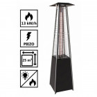 Parasol chauffant gaz flamme 13kw tube verre pyramidal chauffage exterieur pour terrasse + kit gaz complet + housse