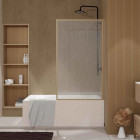 Pare baignoire pivotant 140x80 cm HINATA - Style Japandi courbes douces Aurlane - FAC1066