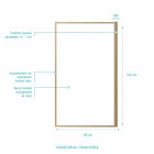 Pare baignoire rabattable 80x140 cm - Cadre aluminium décor Bois - Verre trempé Ondulé 4 mm Aurlane - FAC1060