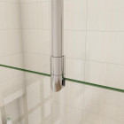 Paroi de douche à l'italienne en verre anticalcaire 8 mm avec barre de maintien au plafond - Dimensions au choix