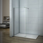 Paroi de douche latérale en verre anticalcaire avec barre de fixation 90 cm - Dimensions au choix