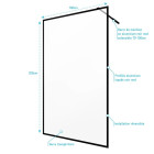 Paroi de douche 100x200 cm - Cadre et bras aluminium Noir mat - DARK CONTOURING Aurlane - FAC499