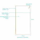 Paroi de douche 100x200cm - Verre anticalcaire - Encadrement Ultra-Fin - Finition Or Brossé - LEA Aurlane - FAC1123