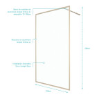 Paroi de douche 120×200 cm – Cadre et bras aluminium Or Doré Brossé – GOLDY CONTOURING