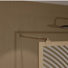 Paroi de douche 140 x 200 - Style Japandi courbes douces - Cadre effet Bois - Verre 6mm - HINATA Aurlane - FAC1113