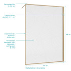 Paroi de douche 140 x 200 - Style Japandi courbes douces - Cadre effet Bois - Verre 6mm - HINATA Aurlane - FAC1113