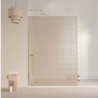 Paroi de douche 140x200 - Verre feuilleté avec tissu doré - Encadrement or brossé - COUTURE Aurlane - FAC1088
