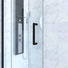 Paroi de douche 1 porte coulissante + retour 120x80x200 cm - Verre 6 mm - Profilé noir - CRUSH Aurlane - FAC620