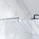 Paroi de douche 80x200cm verre transparent - Barre de fixation extensible et profil chrome - FREEDOM 2 CHROMED Aurlane - FAC437